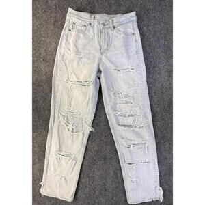 American Eagle Jeans Womens grunge 0 Distressed Ripped Strigid High Denim Jeans